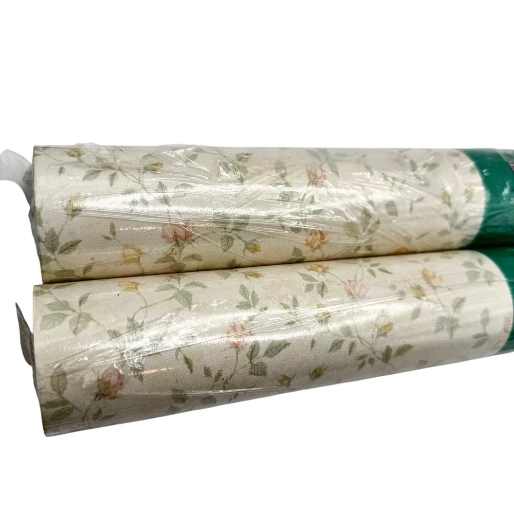 Vintage Encore Floral Vinyl Wallpaper Rolls B24062 Cottage Rose Wallcovering ~ 2